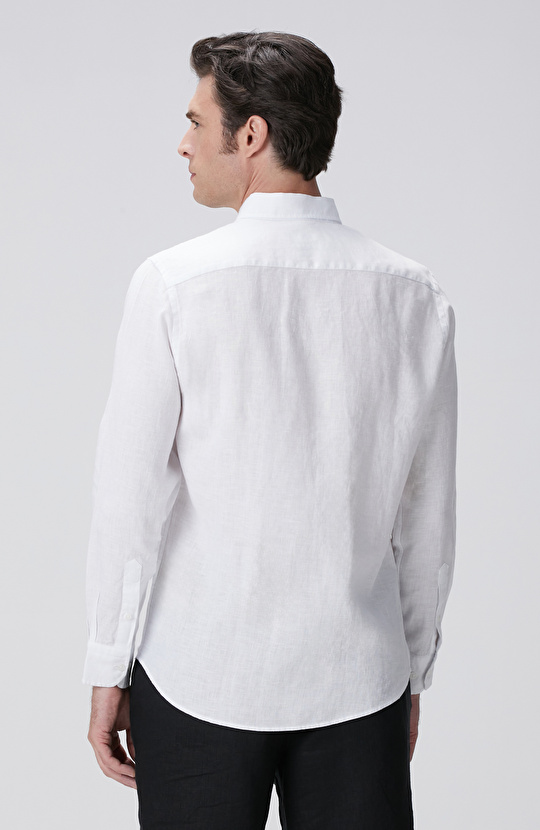 Beyaz Keten Gömlek