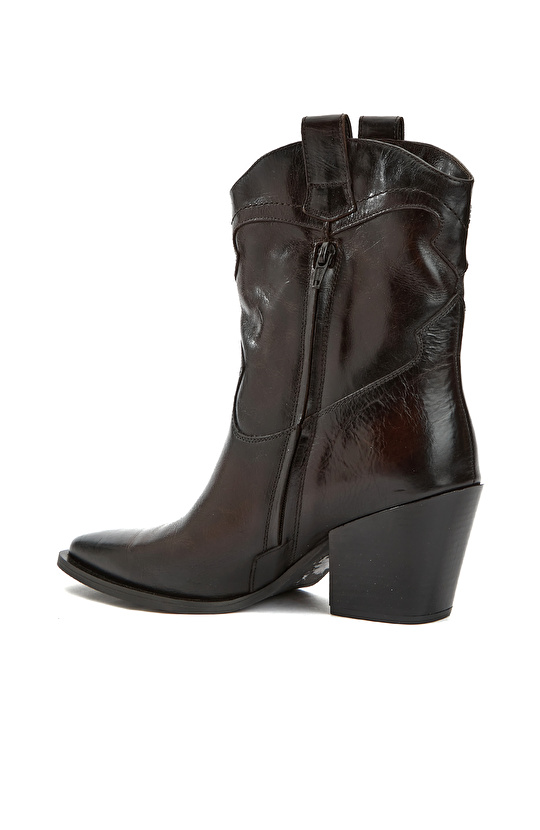 Kahverengi Kadın Deri Bot