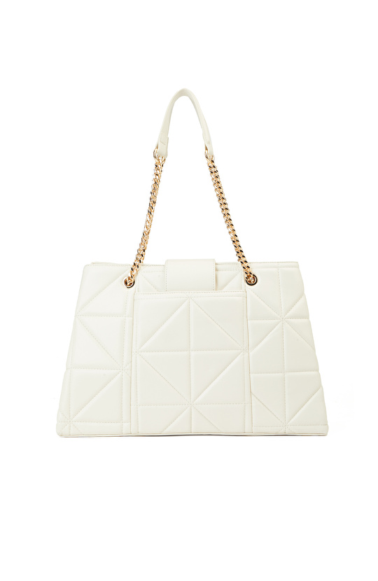 Kırık Beyaz Kapitoneli Kadın Çanta