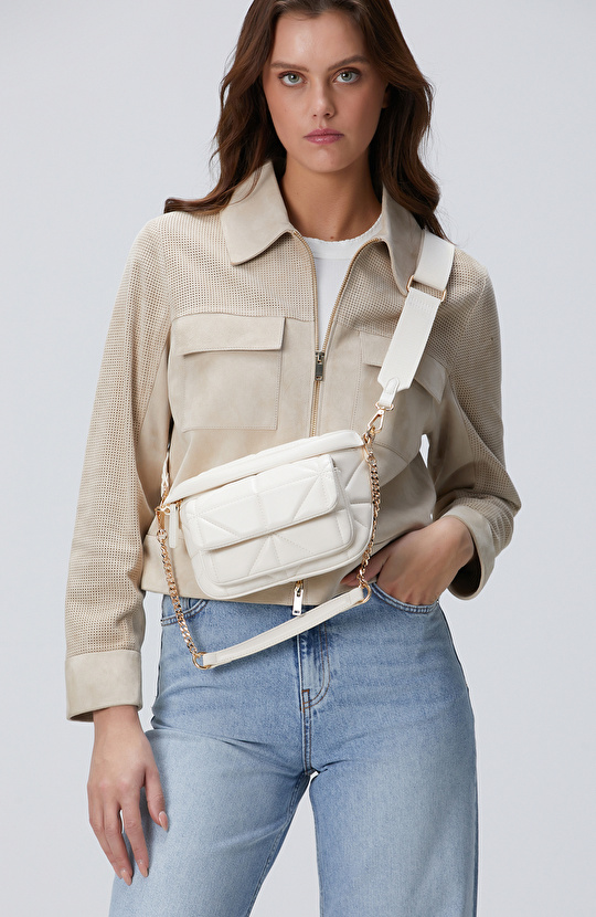 Bej Kadın Bel Çantası