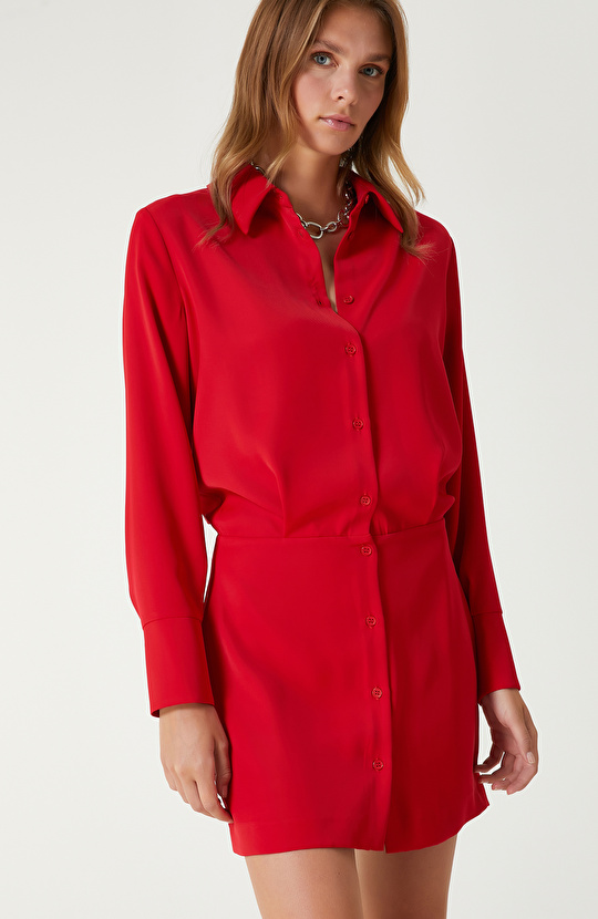 Kırmızı Mini Boy Elbise