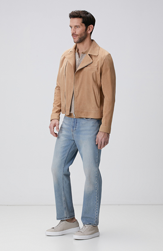 Limited Bej Keten Karışımlı Kazak