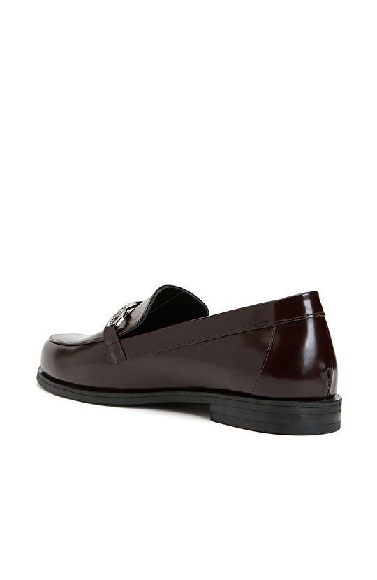 Bordo Kadın Deri Loafer