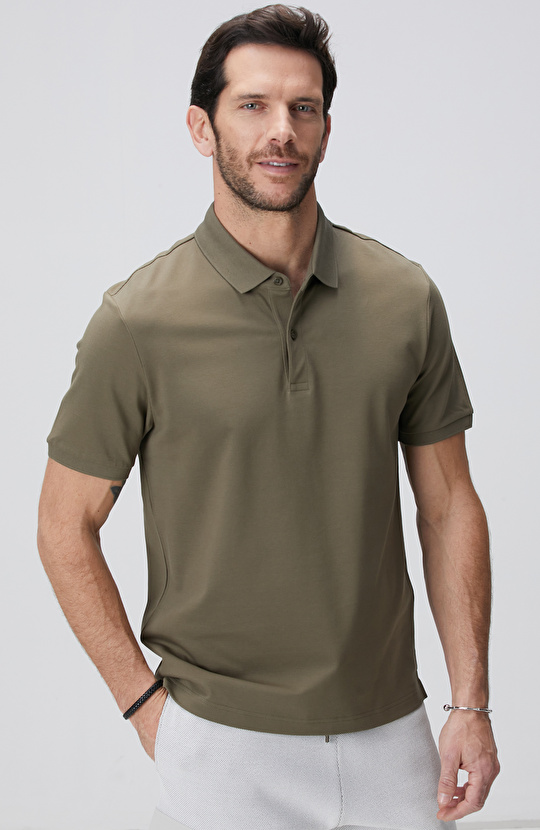 N-Tech Haki Polo Yaka T-shirt
