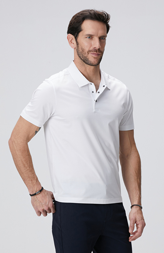 N-Tech Beyaz Polo Yaka T-shirt