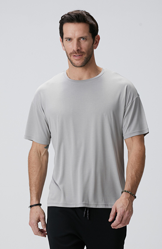 Gri Modal Karışımlı T-shirt