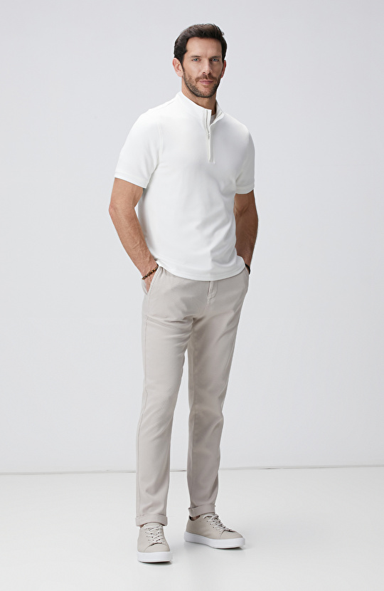 Kırık Beyaz Kısa Kollu Sweatshirt