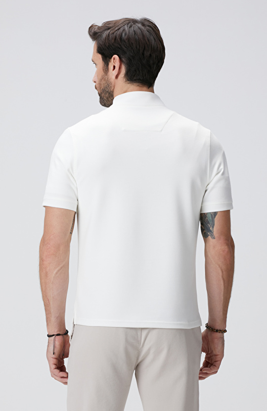 Kırık Beyaz Kısa Kollu Sweatshirt