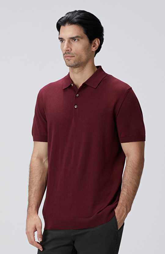 Bordo Polo Yaka Triko Kazak