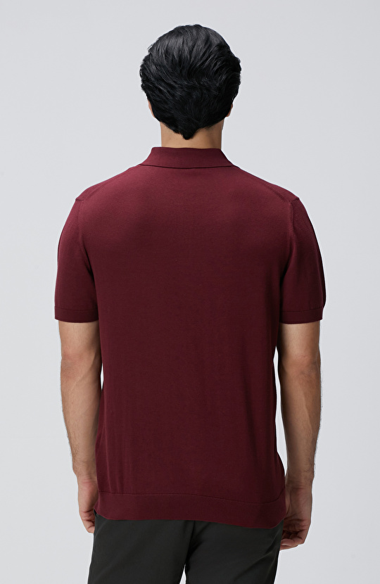 Bordo Polo Yaka Triko Kazak