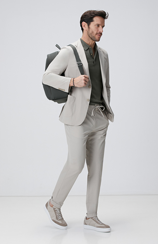 Haki Polo Yaka Triko Kazak