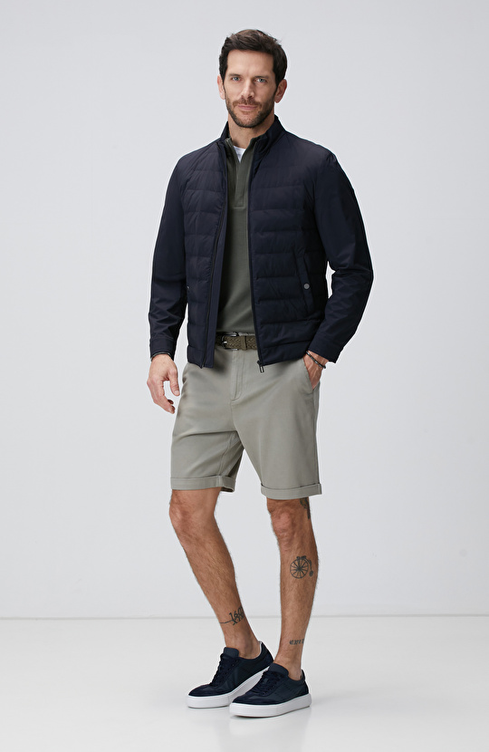 Haki Kısa Kollu Sweatshirt