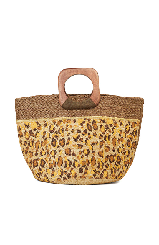 Kahverengi Leopar Desenli Kadın Çanta