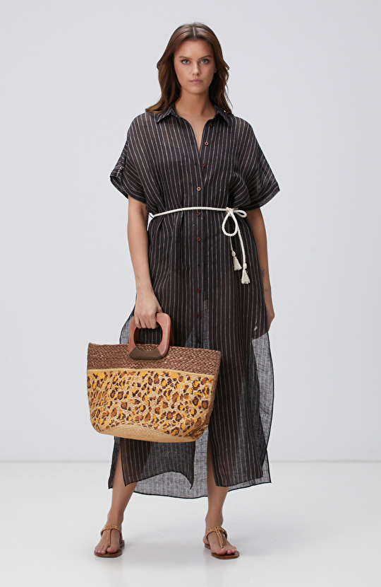 Kahverengi Leopar Desenli Kadın Çanta