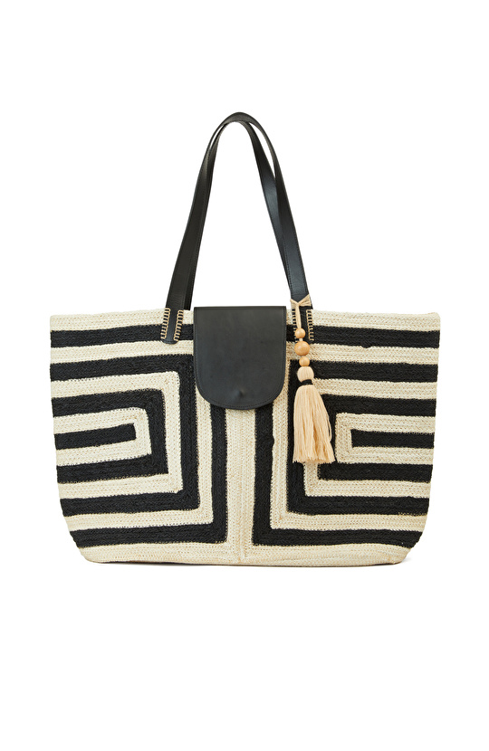 Siyah Kadın Hasır Çanta