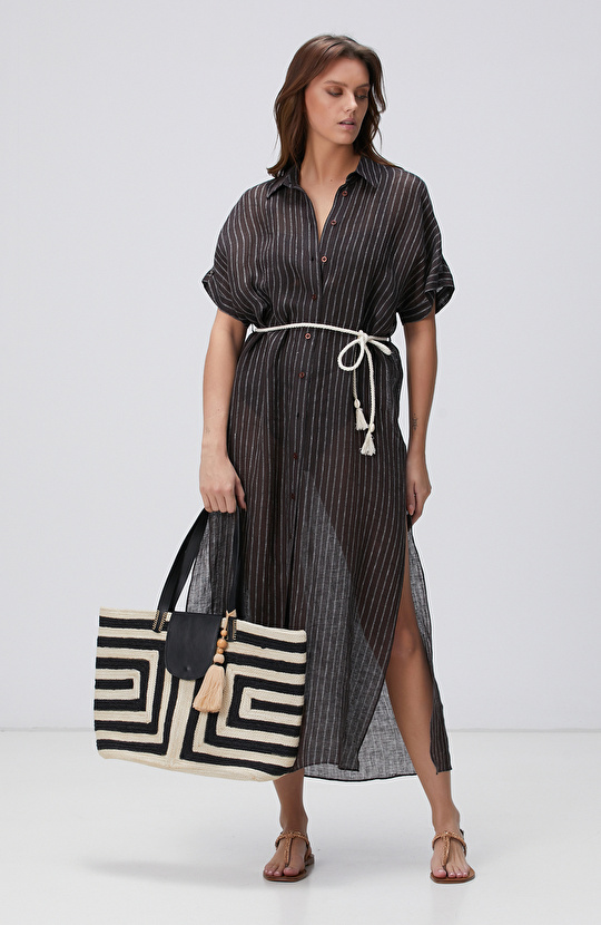 Siyah Kadın Hasır Çanta