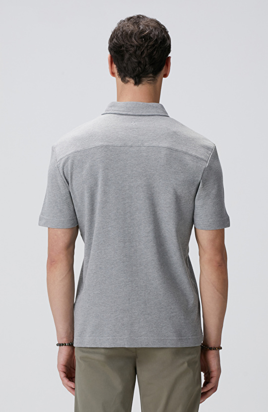 Gri Melanj Jakarlı Gömlek