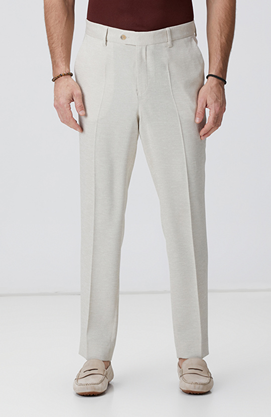 Naturel Armürlü Pantolon