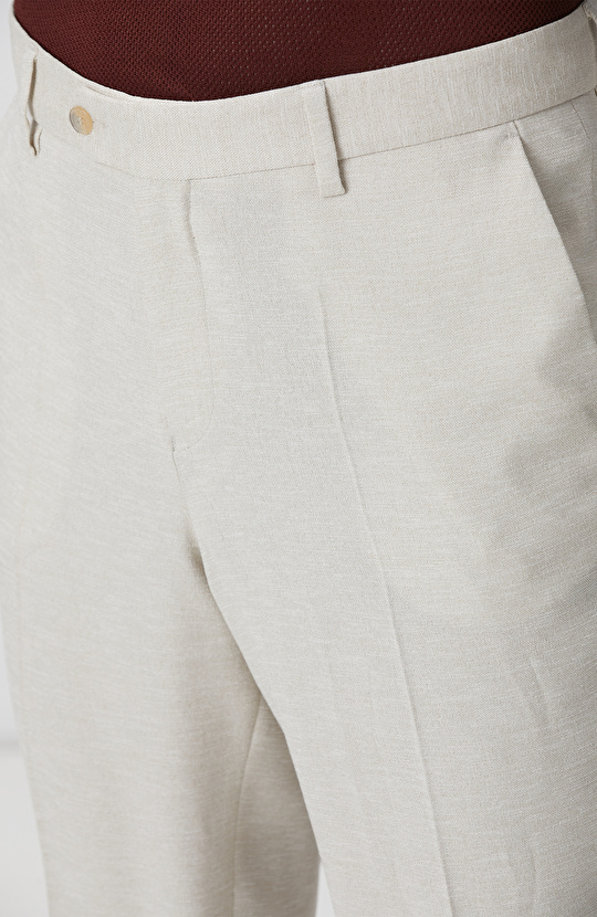 Naturel Armürlü Pantolon