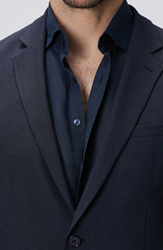 Lacivert Armürlü Ceket