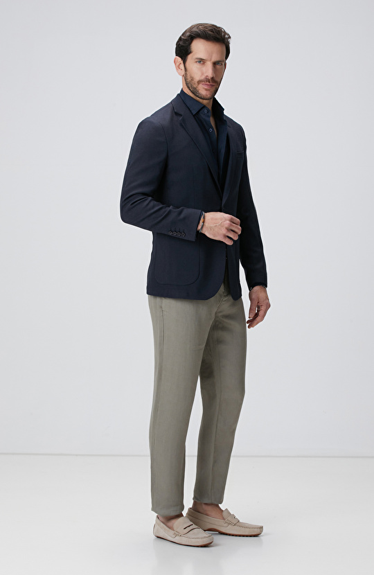 Lacivert Armürlü Ceket