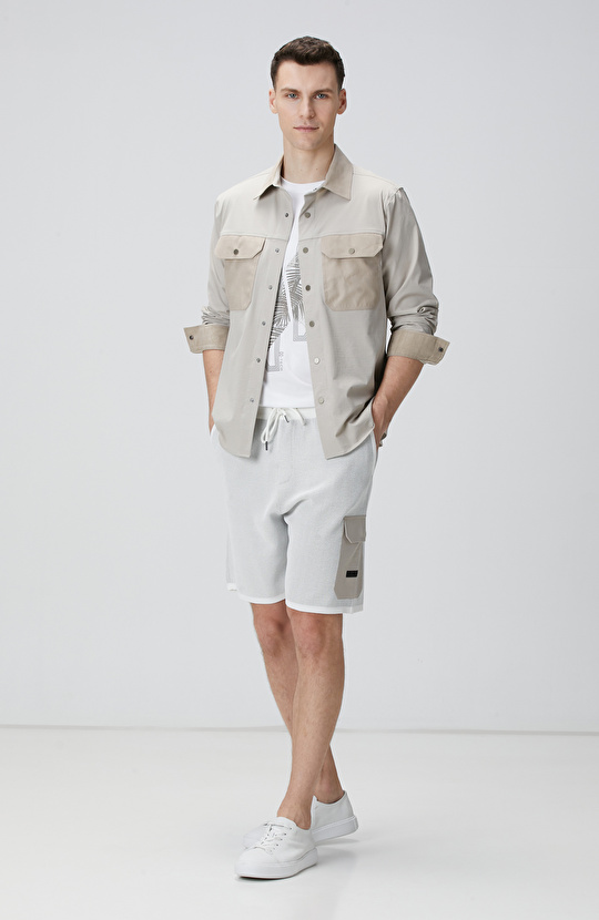 N-Tech Taş Süet Detaylı Dış Gömlek