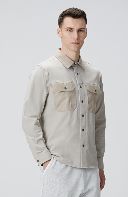 N-Tech Taş Süet Detaylı Dış Gömlek