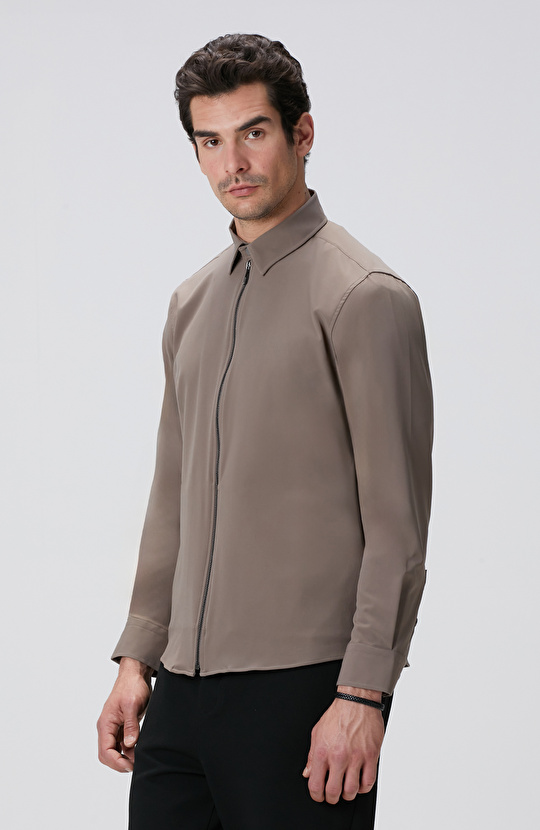 Açık Haki Dış Gömlek