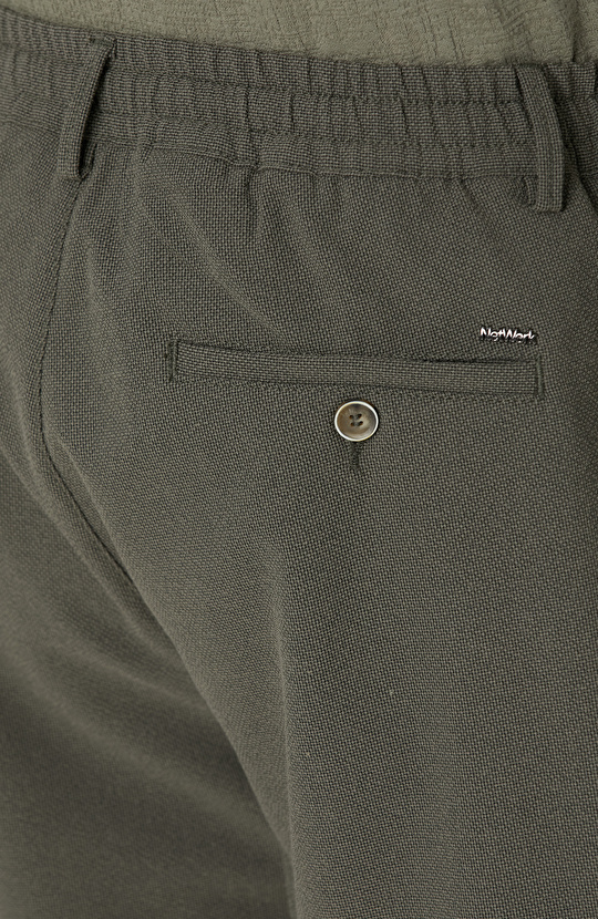 Haki Gofre Desenli Şort