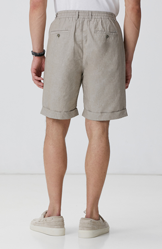 Vizon Keten Karışımlı Şort