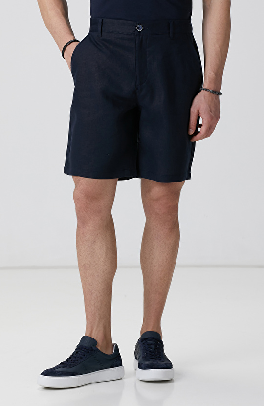 İndigo Keten Chino Şort