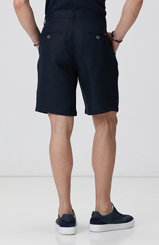 İndigo Keten Chino Şort