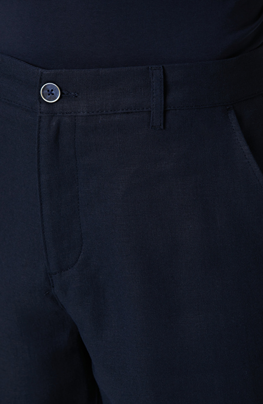 İndigo Keten Chino Şort