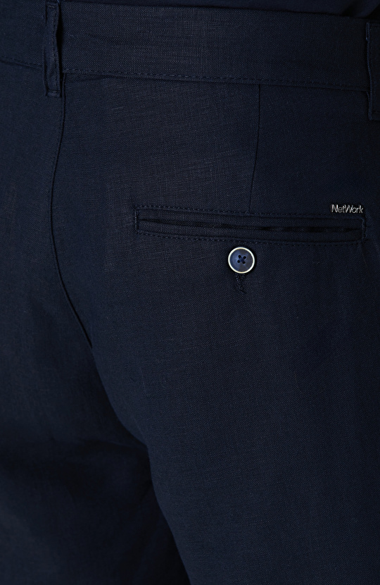 İndigo Keten Chino Şort