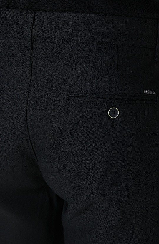 Siyah Keten Chino Şort