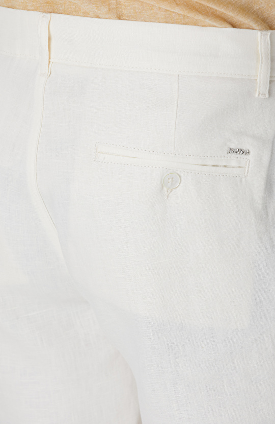 Ekru Keten Chino Şort