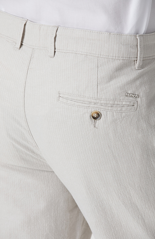 Bej Keten Karışımlı Pantolon