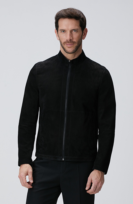 Siyah Çift Taraflı Deri Mont