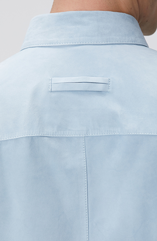 Açık Mavi Süet Mont