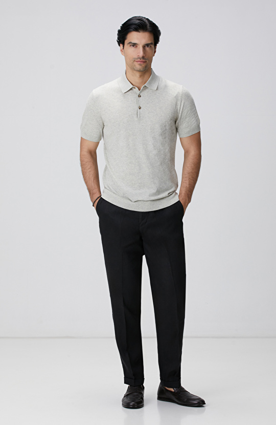 Siyah Keten Jogger Pantolon