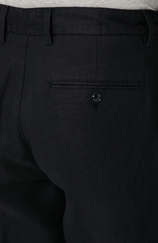 Siyah Keten Jogger Pantolon