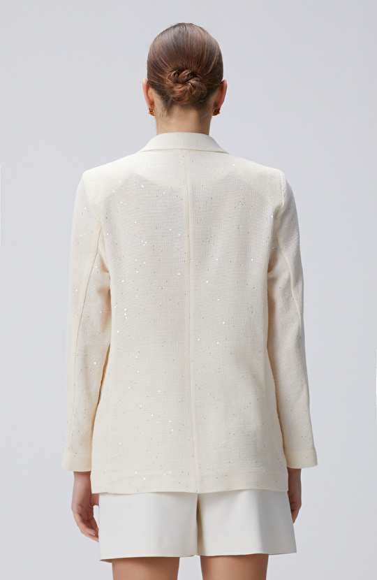 Limited Kırıkbeyaz Payetli Ceket