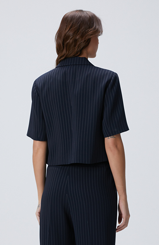 Lacivert Çizgili Ceket