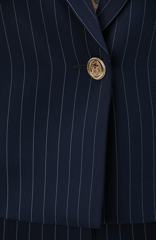 Lacivert Çizgili Ceket
