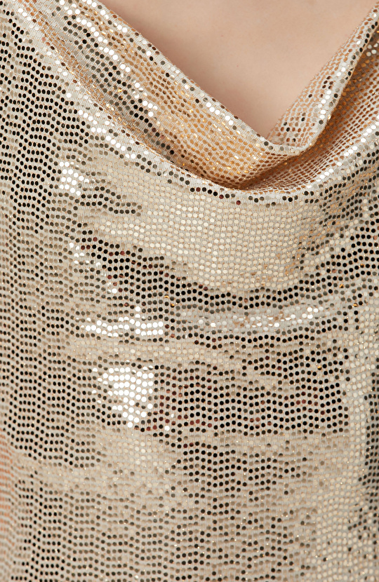 Gold Maxi Abiye Elbise