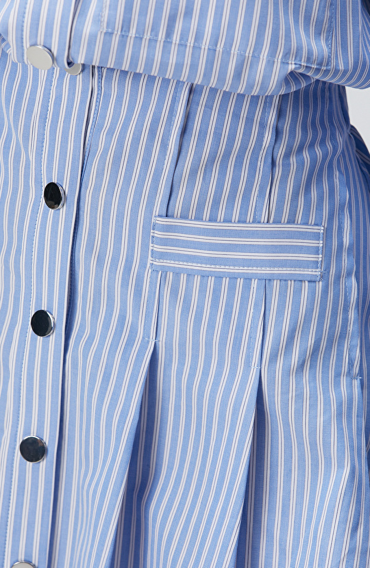 Mavi Beyaz Çizgili Elbise