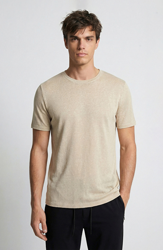 Beige Basic T-shirt