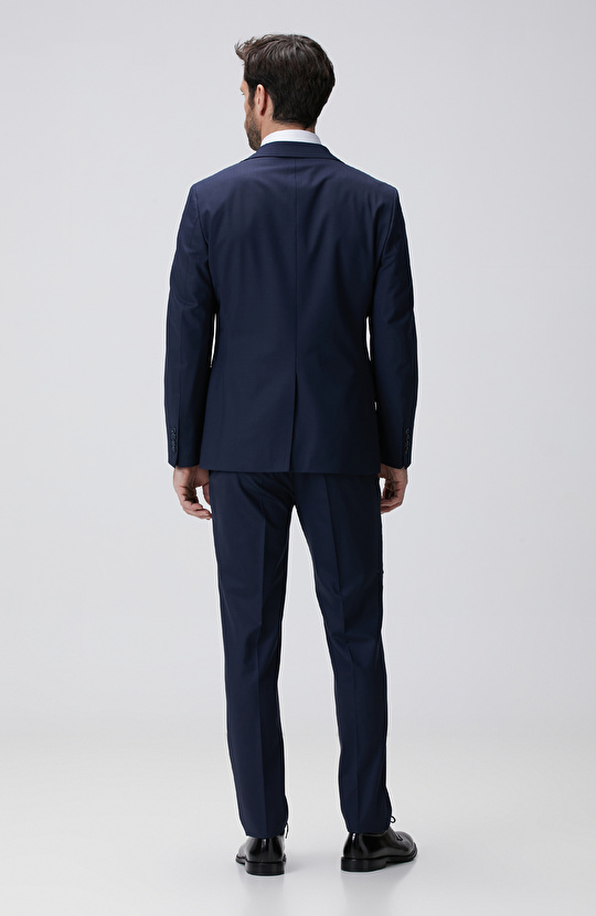 Lacivert Mikro Yün Karışımlı Takım Elbise