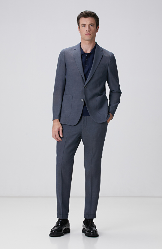 Mavi Yün Takım Elbise