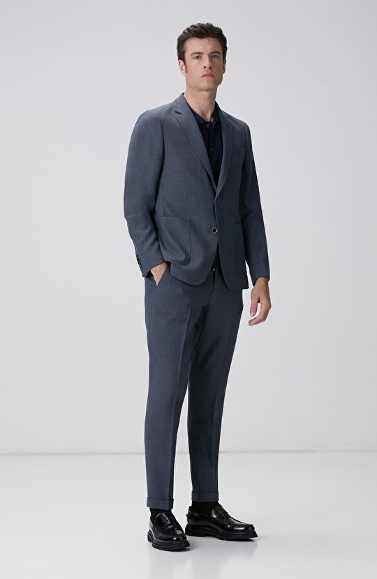 Mavi Yün Takım Elbise